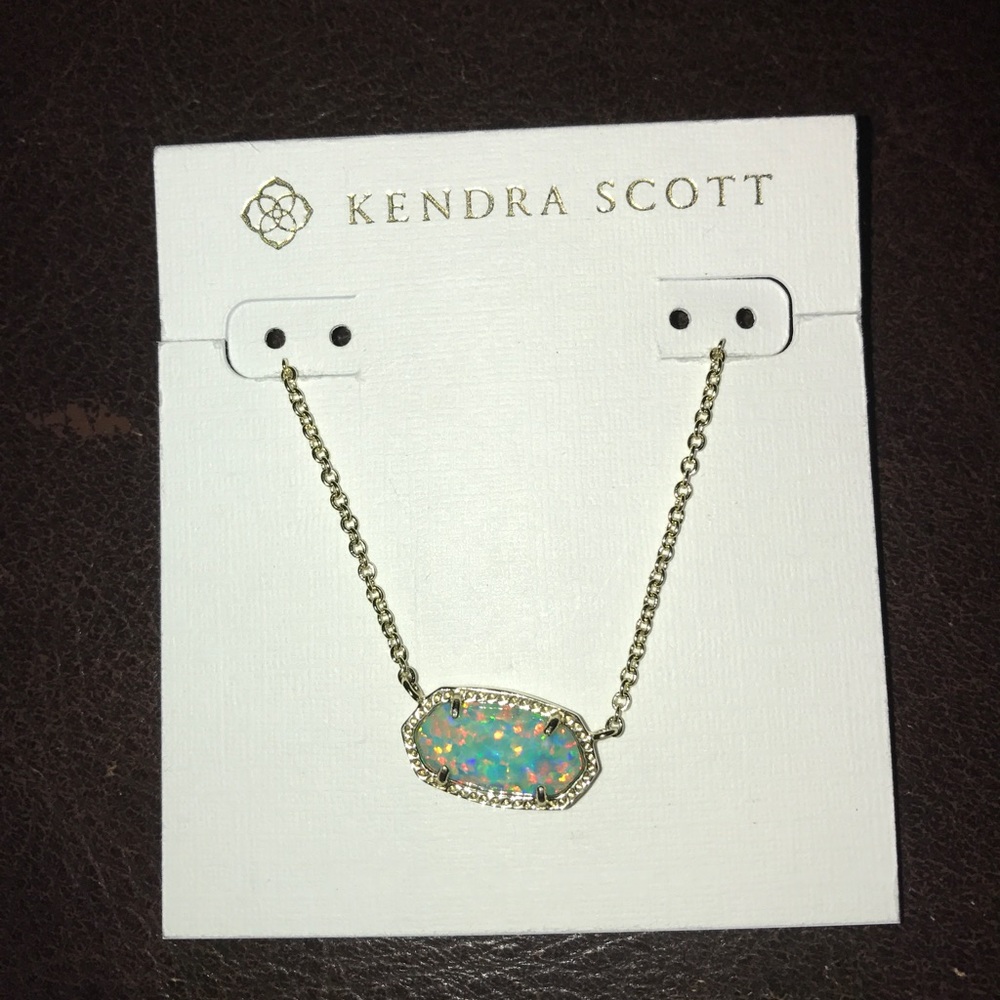 Elisa Pendant Necklace In Aqua Kyocera Opal